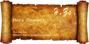 Herz Zsanett névjegykártya